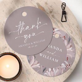 Etiqueta de Agradecimento de Casamento Lírio Branc