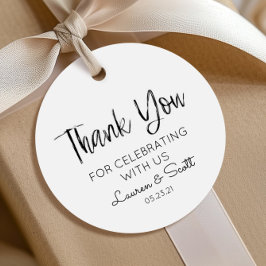 Etiqueta de Agradecimento de Casamento Minimalista