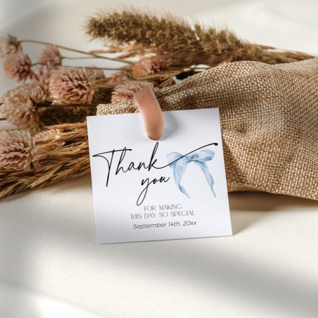 Etiqueta de agradecimento de chuveiro de noiva azu (Criador carregado)