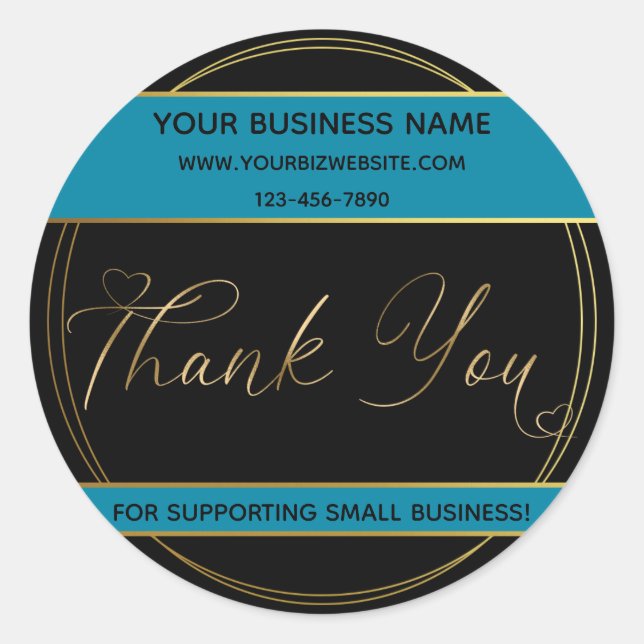 Etiqueta De Agradecimento Dourado (Frente)