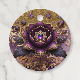 Etiqueta de agradecimento Dourado e roxo