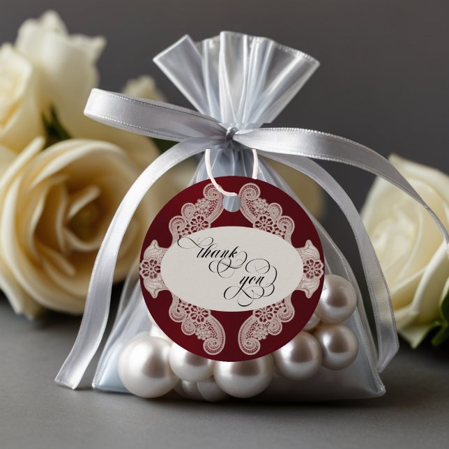 Etiqueta de Agradecimento em Renda - Borgonha (Criador carregado)