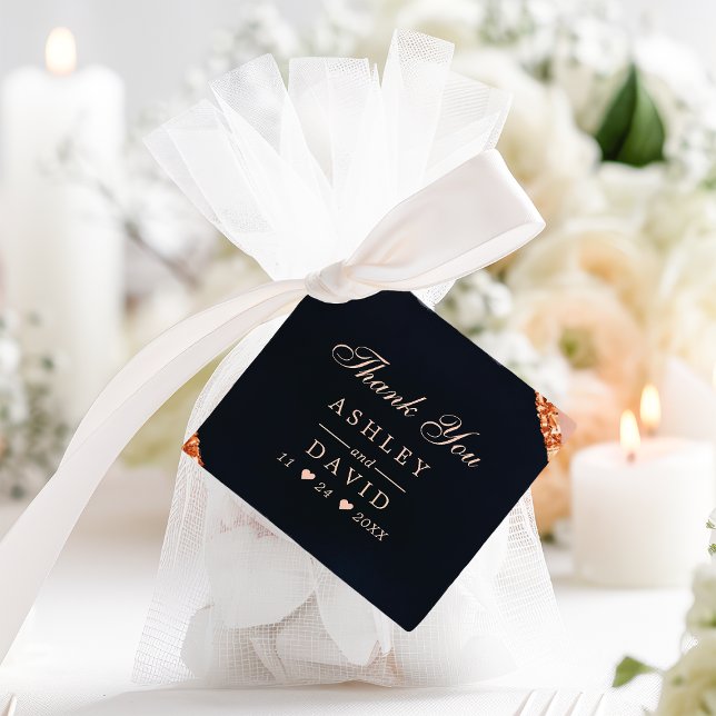 Etiqueta de Agradecimento Geométrica Rosa Bege Cob (Criador carregado)