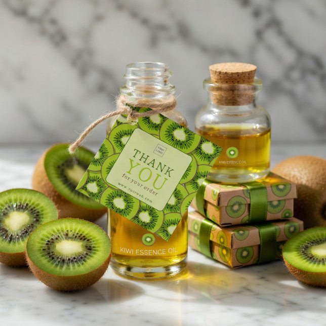 Etiqueta de Agradecimento Kiwi Burst Square (Criador carregado)