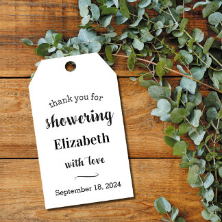 Etiqueta de agradecimento Kraft para chá de bebê o