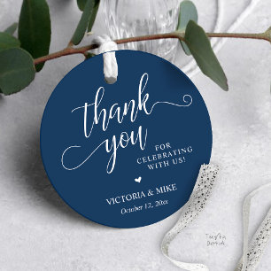 Etiqueta de agradecimento para casamento em azul m