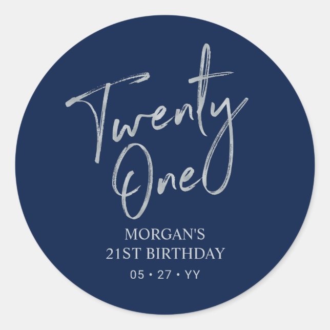 Etiqueta de agradecimento para festa de 21º aniver (Frente)