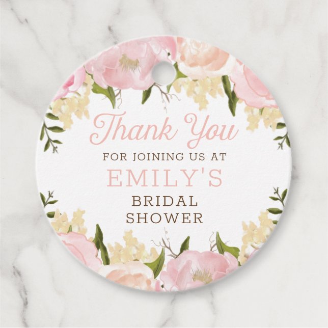 Etiqueta de Agradecimento para Festa de Noiva com  (Frente)