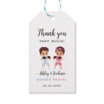 Etiqueta de agradecimento para revelação de gênero