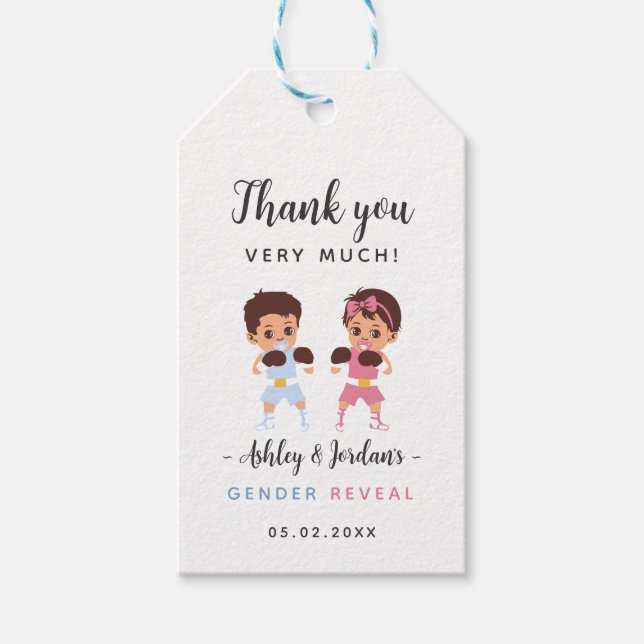 Etiqueta de agradecimento para revelação de gênero (Frente)