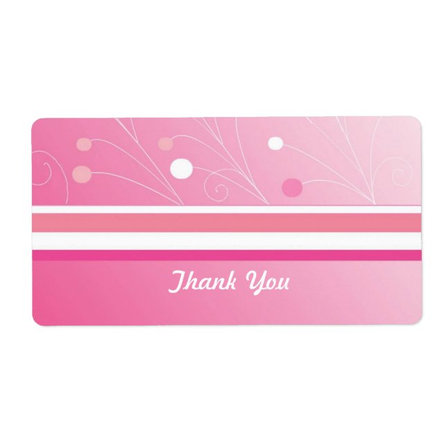 Etiqueta de Agradecimento Rosa Moderno (Frente)