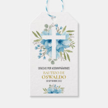 Etiqueta de agradecimiento para bautização