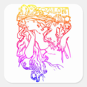 Etiqueta de Alphonse Mucha do nouveau da arte