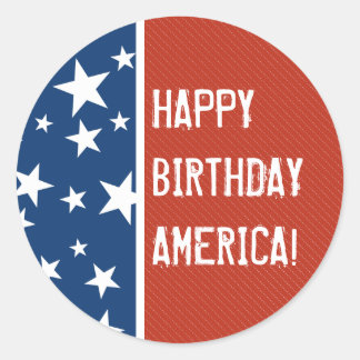 Etiqueta de América do feliz aniversario