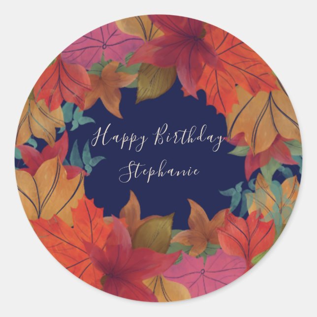 Etiqueta de aniversário feliz personalizada (Frente)