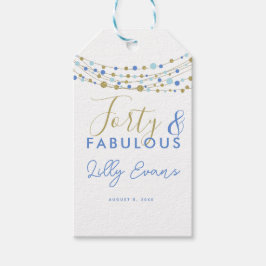 etiqueta de aniversário personalizada, brilho e az