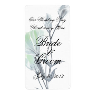 Etiqueta de Avery Vinho de Casamento de Flor Teal
