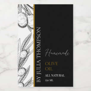 Etiqueta de Azeite Caseiro Dourado Elegante