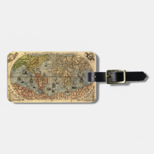 Etiqueta De Bagagem 1565 Mapa Antigo do Mundo de Forlani Cartografia V