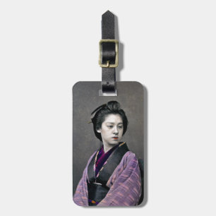 Etiqueta De Bagagem 1870 Linda Mulher Japonesa