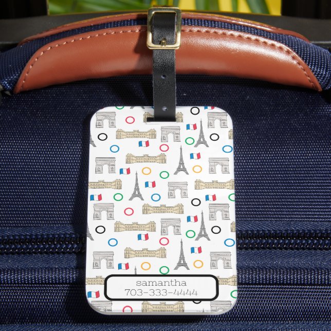 Etiqueta De Bagagem 2024 Paris França Games Summer Personalizados (Frente Insitu 2)