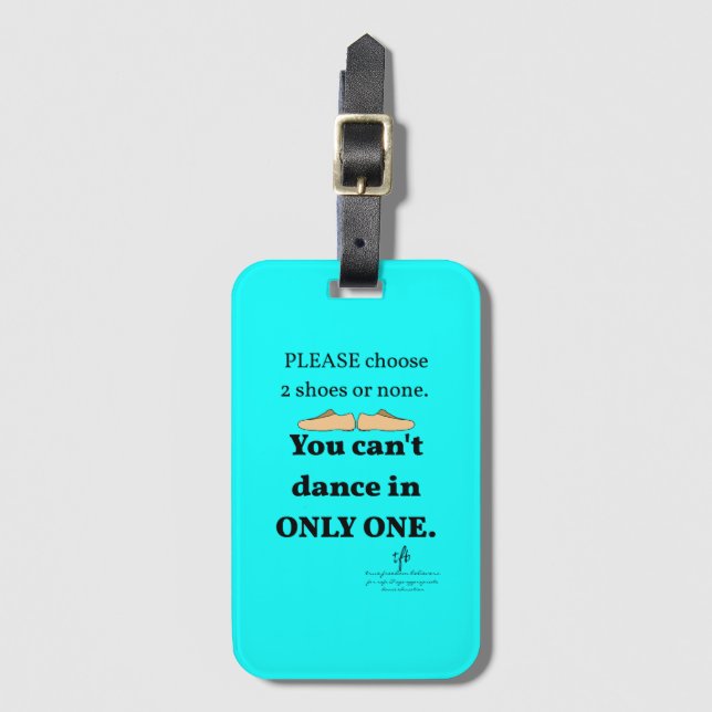 Etiqueta De Bagagem 2 Calçados ou nenhum ciano (Frente Vertical)