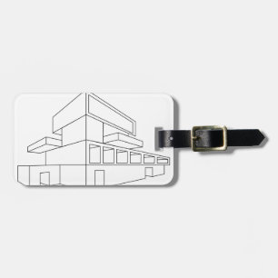 Etiqueta De Bagagem 2D desenho de perspectiva de uma casa