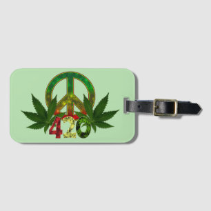Etiqueta De Bagagem 4 20 Rasta Paz Erva Verde