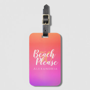 Etiqueta De Bagagem 50º Aniversário do Partido da Praia Laranja Ombre