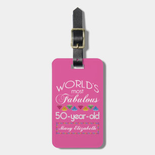 Etiqueta De Bagagem 50. º Aniversário Mais Fabuloso Gems Framboesa R