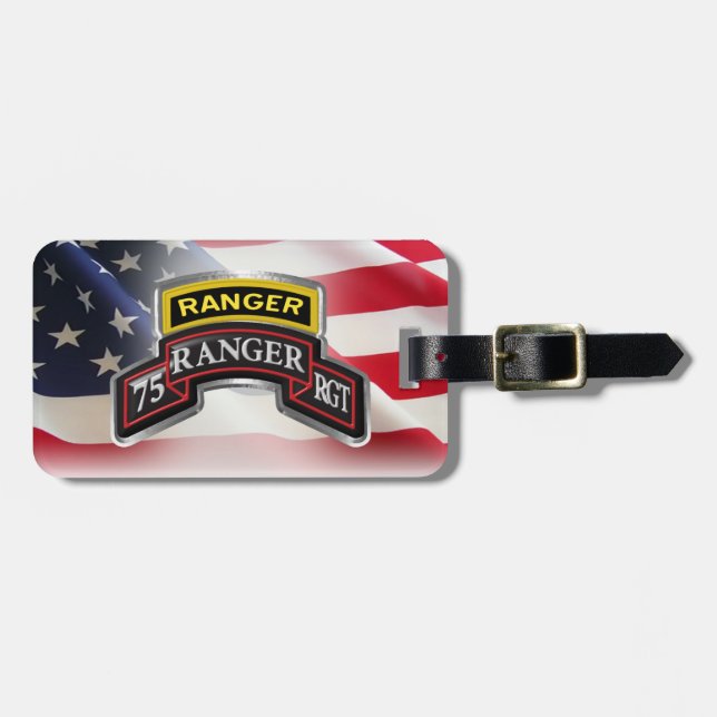Etiqueta De Bagagem 75º Regimento Ranger (Frente Horizontal)