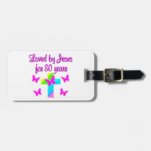 ETIQUETA DE BAGAGEM 80 CHRISTIAN BIRTHDAY CROSS DESIGN