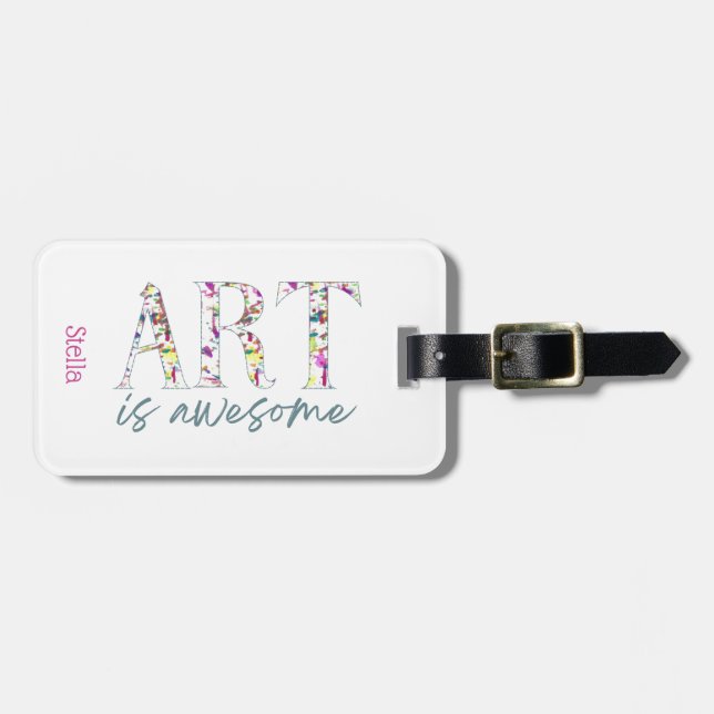 Etiqueta De Bagagem A Arte é Incrível Personalizado  (Frente Horizontal)