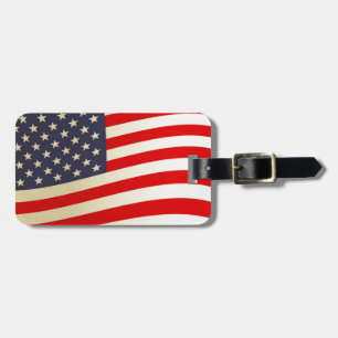 Etiqueta De Bagagem A bandeira americana Stars tropas da liberdade da