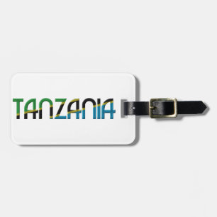 Etiqueta De Bagagem A bandeira de Tanzânia colore a tipografia