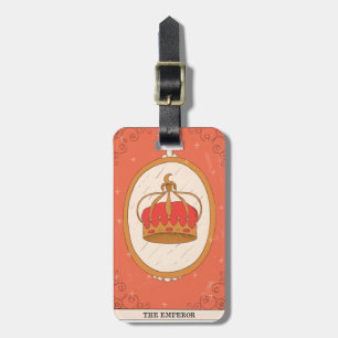 Etiqueta De Bagagem A coroa do cartão Imperador principal arcana tarot