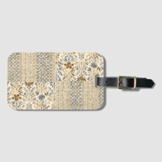 Etiqueta De Bagagem A Harmonious of Flowers and Motif Pattern, Vintage