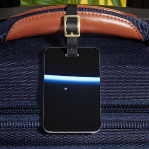 Etiqueta De Bagagem A Linha Fina da Atmosfera da Terra e Uma Lua Gibbo