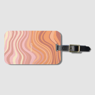 Etiqueta De Bagagem A luggage tag with sunset colors in waves.