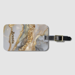 Etiqueta De Bagagem A luxurious gold and white marble background
