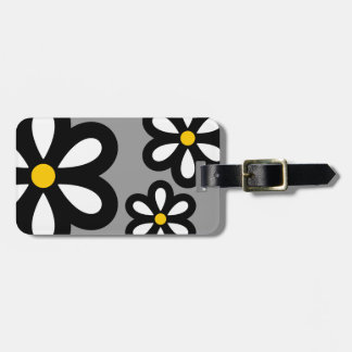 Etiqueta De Bagagem A margarida moderna personalizou o amarelo/cinzas