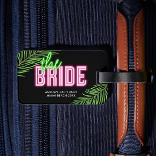 Etiqueta De Bagagem A Noiva Verde & Rosa Tropical Bach