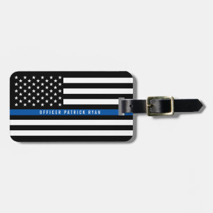 Etiqueta De Bagagem A polícia dilui o monograma da bandeira americana