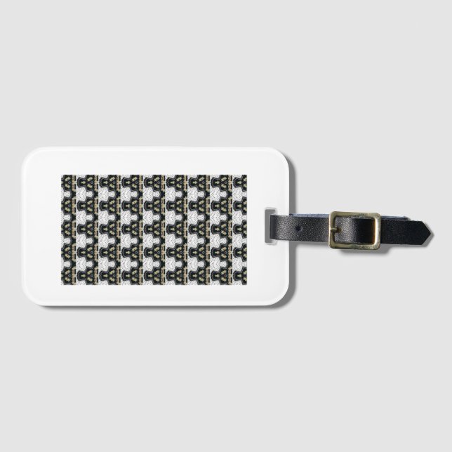 Etiqueta De Bagagem A Preto E Branco (Frente Horizontal)