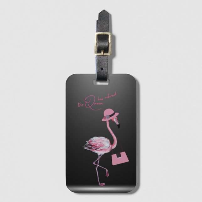 Etiqueta De Bagagem A Rainha Aposentou O Chic Pink Flamingo (Frente Vertical)