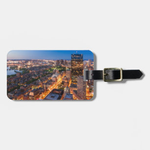 Etiqueta De Bagagem A skyline de Boston no crepúsculo
