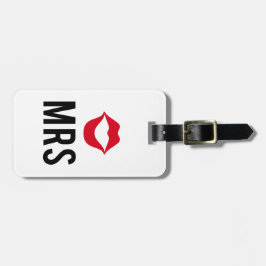 Etiqueta De Bagagem A Sra. texto com lábios vermelhos, para o t-shirt