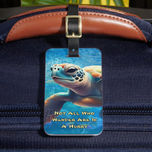 Etiqueta De Bagagem A Tartaruga do Mar Chill Nem Todos Que Vagueiam Es