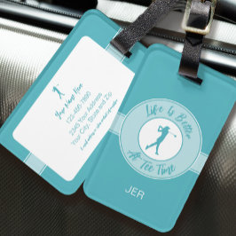 Etiqueta De Bagagem A Vida é Melhor no Tee Time Golfer Personalizado