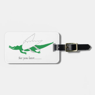 Etiqueta De Bagagem A Winged Green Alligator Luggage Tag